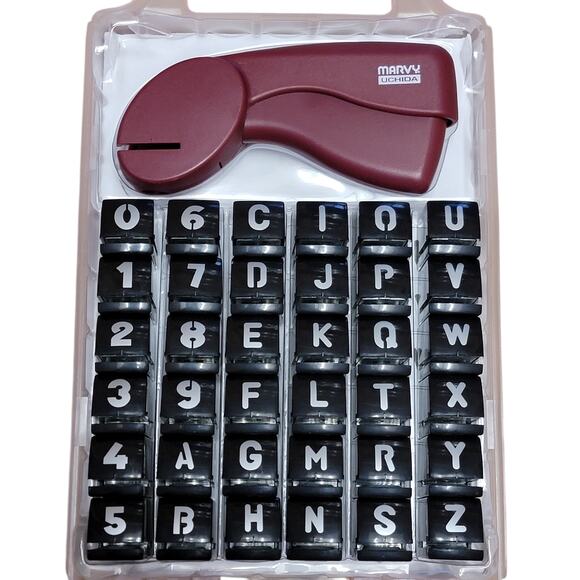 Marvy Uchida Cassette Craft Punch 36 Pc ABC 123 Letters Numbers CCP Set37 Case - Picture 1 of 6